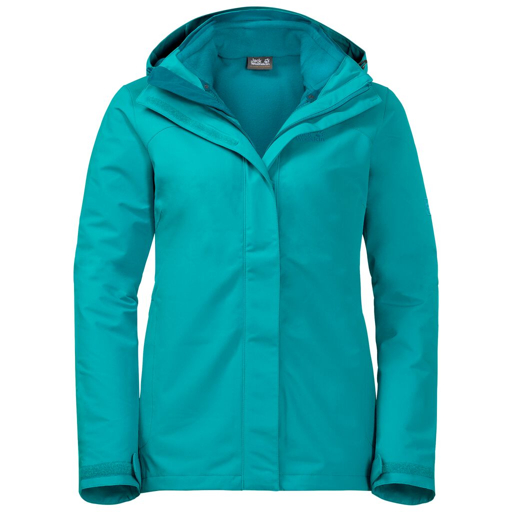 Jack Wolfskin POURING RAIN Vestes Femme Turquoise Clair - FPADMTE-04